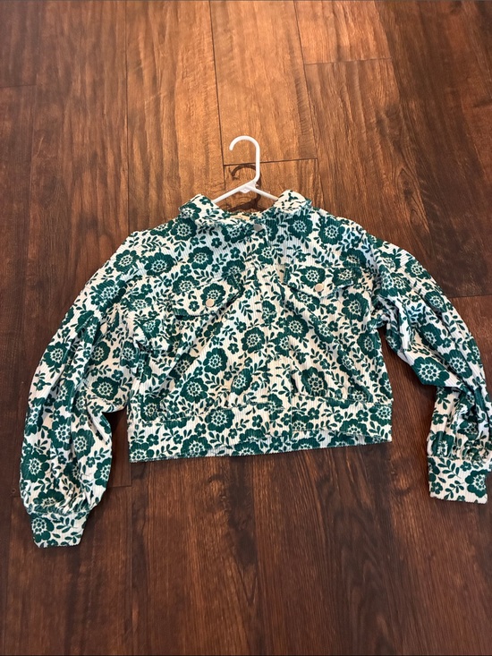 Emily Wonder Jackets & Blazers - Floral Green & White Bomber Jacket